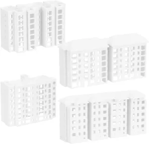 4Pcs Miniature Building Models Unpainted Plastic Layout Props for Table Decoration Lightweight and Artificial Buildings for Creative Scenery Design