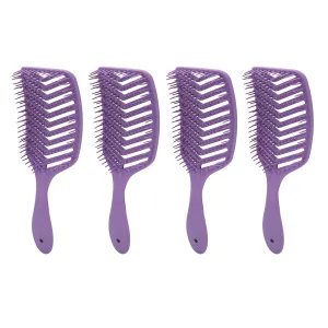 4pcs Vent Hair Brush | Curved Paddle Detangling Brush for Fast Blow Drying | Styling Tool for Men/Women/Salon | ABS Material, Scalp Massage & Heat Dispersion