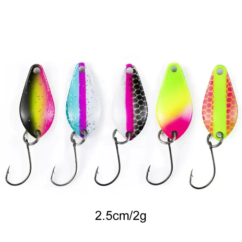 5-10 Pieces Colorful Single Hook Fishing Spoons