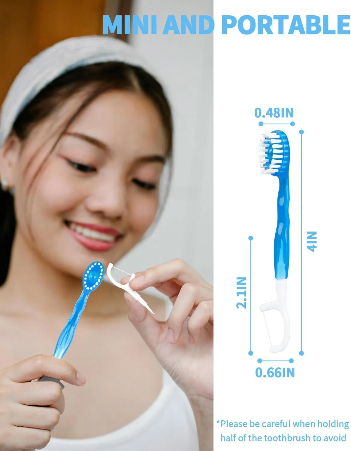 5 in 1 Disposable Mini Toothbrushes with Toothpaste, Floss, Pick & Tongue Scraper – Travel Size, Individually Wrapped, Portable Oral Care Set, 32 Packs, Mix 4 Flavors