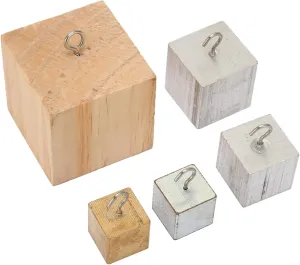 5 Piece Density Cube Set Made of Copper Iron Aluminum Solid Wood Density Blocks for Physics Experiments Science Education