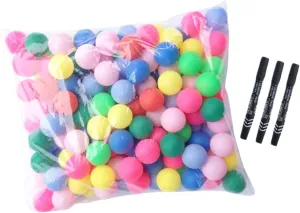 50 Colorful Raffle Balls for Bingo, Lottery, and Party Games with 3 Pens