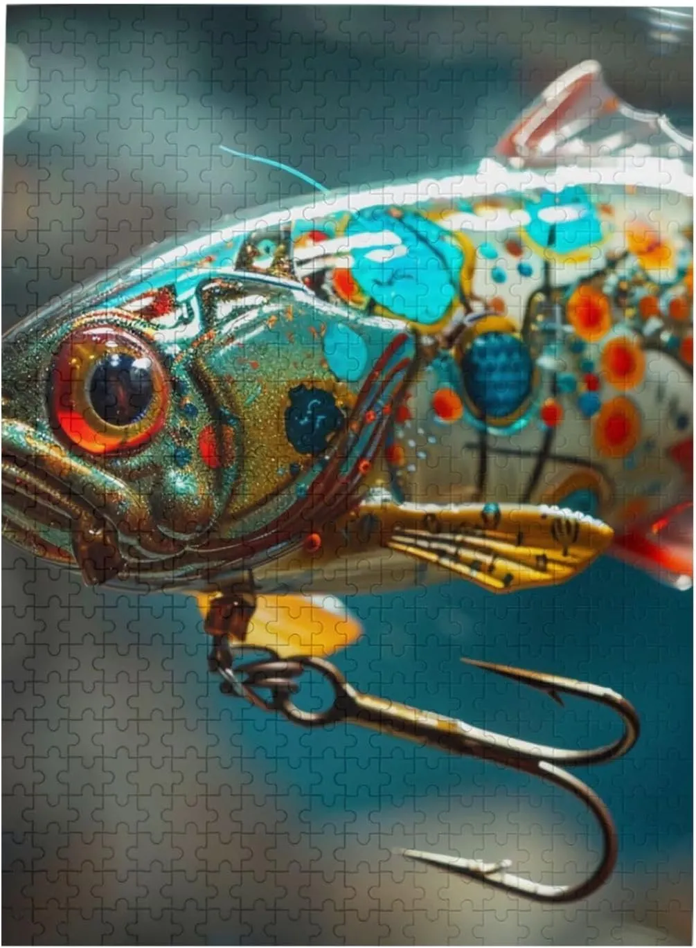 500 Piece Jigsaw Puzzle for Adults,Fishing Lure, Puzzles with Letters on Back, Challenging Puzzle for Game Night Home Décor, 15 x 20.4