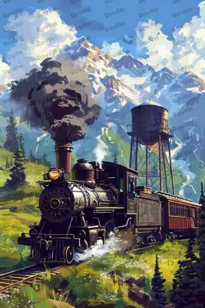 500 Pieces Puzzles for Adults - Train in The Grassland Jigsaw Puzzle, Challenging and Daring to Try, DIY Family Entertainment Interactive Fun Gift
