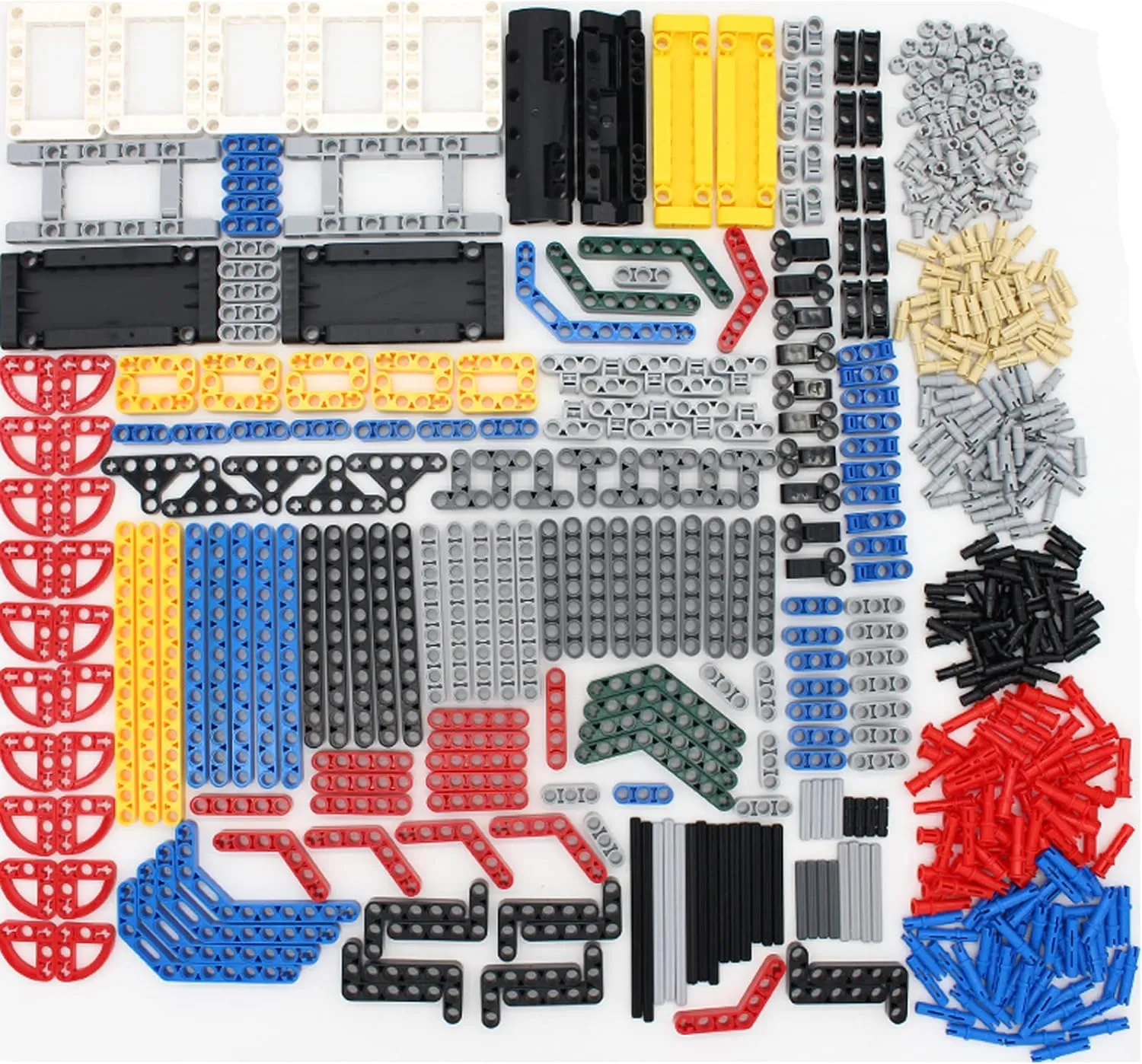 591PCS Technic Parts and Pieces Bulk Compatible With Major Brand Bricks, Beams and Pins Connectors Set, Replacement Parts - Connectors, Axles, Liftarm, Pins