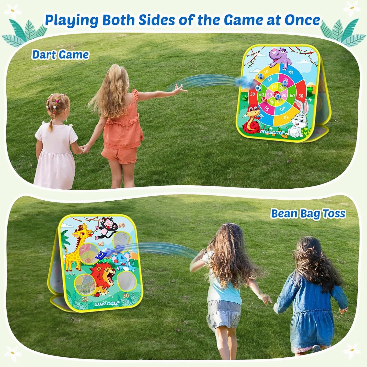 5-in-1 Bean Bag Toss Game for Kids, Animal Corn Hole Outdoor Toy for Toddler, Outside Yard Party Lawn Backyard Games Birthday Gift for Boy Girl Age 3 4 5 6 7 8