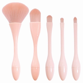 5 Pieces Mini Makeup Brush Set Professional Premium Synthetic Kabuki Foundation Blending Blush Concealer Eye Face Liquid Powder Cream Cosmetics Brushes Kit