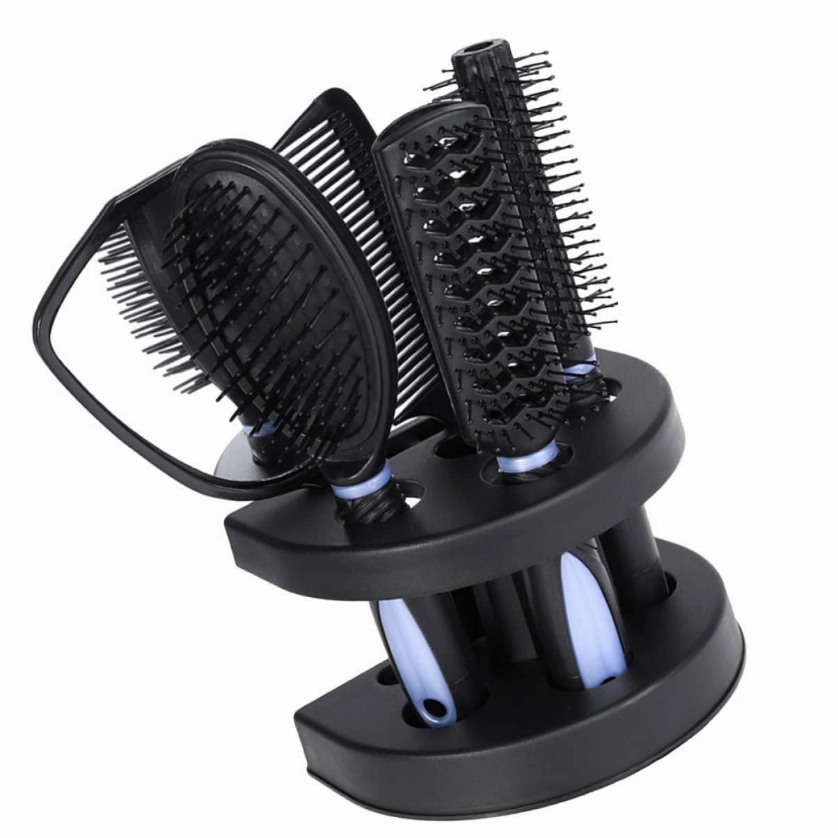 5pcs Anti-static Hair Comb and Mirror for Salon and Home Use Lightweight Durable Hair Styling Tools Blue for Makeup and Care