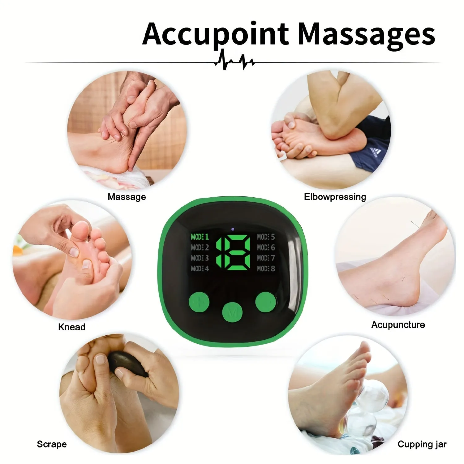 6-Mode Rechargeable Foot Massager Mat with 19 Levels - Relieves Plantar Pain, Improves Circulation, and Relaxation