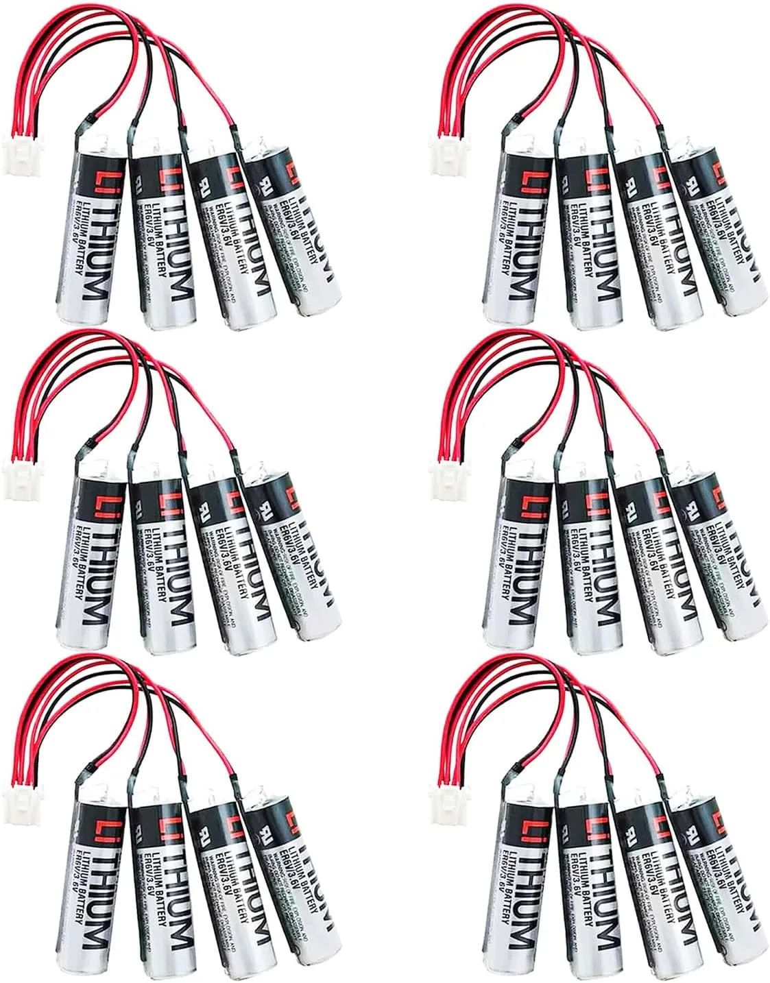 [6 Pack] 8000mAh ER6V/3.6V Lithium Battery Replacement for Yaskawa HW0470360-A Motoman Robot 149689-1