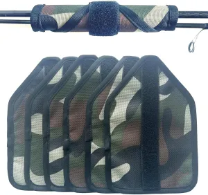 6 Pack Trapezoidal Pack Fishing Rod Armor Fishing Lure Wrap Fishing Rod Tie Durable Fish Hook Cover Fishing Lure Storage Protector Fishing Gloves for Outdoor Camping Ensure Fishermen's Safety