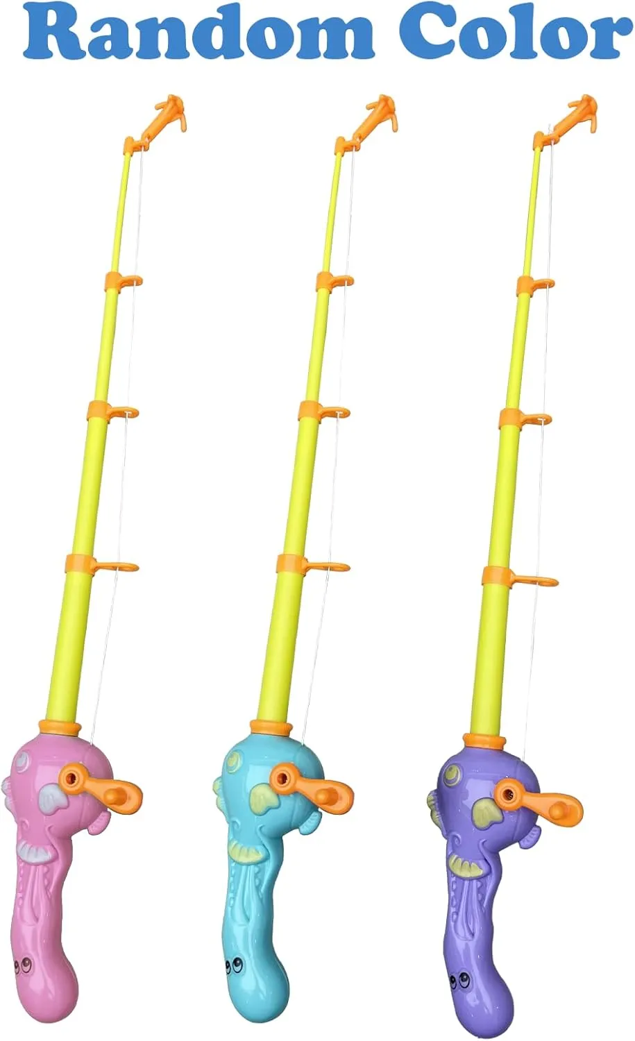 6 Pcs Magnetic Fishing Pole for Kids - Baby and Toddler Bath Toy for Bath, Pool (No Fishes Included)