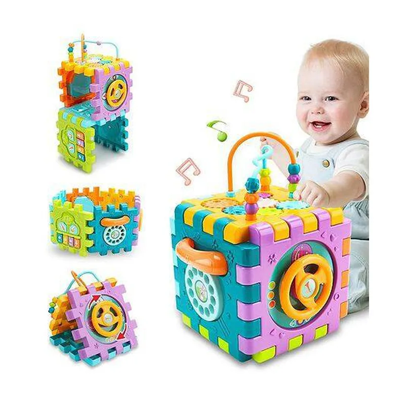 6 Slide Intelligence Learning Musical Shape Sorter Activity Cube (1-2 Years)