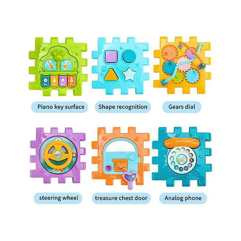 6 Slide Intelligence Learning Musical Shape Sorter Activity Cube (1-2 Years)