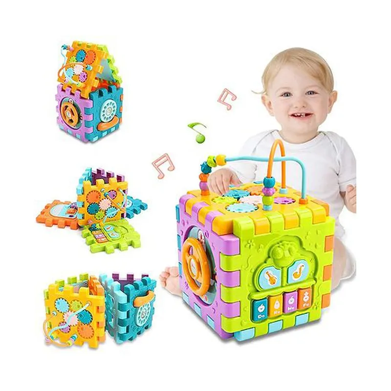 6 Slide Intelligence Learning Musical Shape Sorter Activity Cube (1-2 Years)