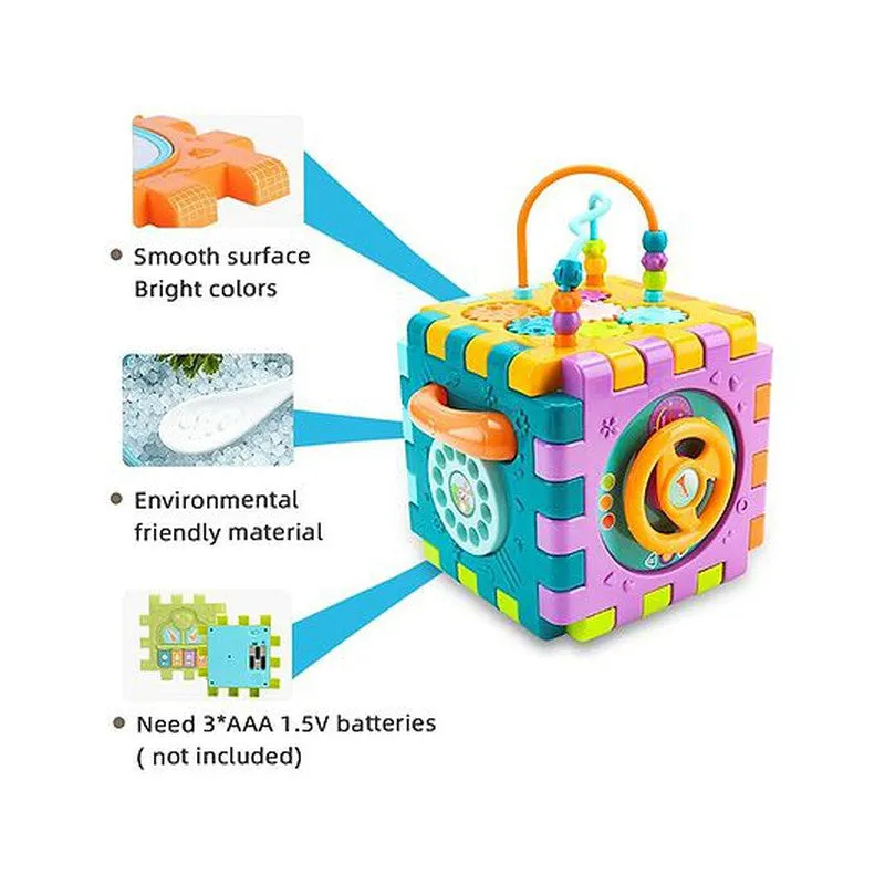 6 Slide Intelligence Learning Musical Shape Sorter Activity Cube (1-2 Years)
