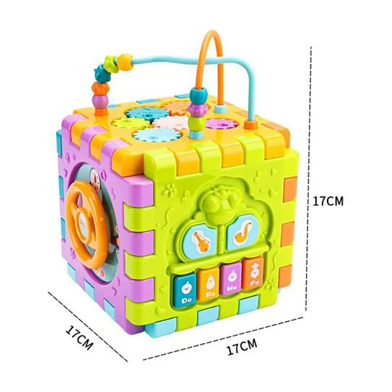 6 Slide Intelligence Learning Musical Shape Sorter Activity Cube (1-2 Years)