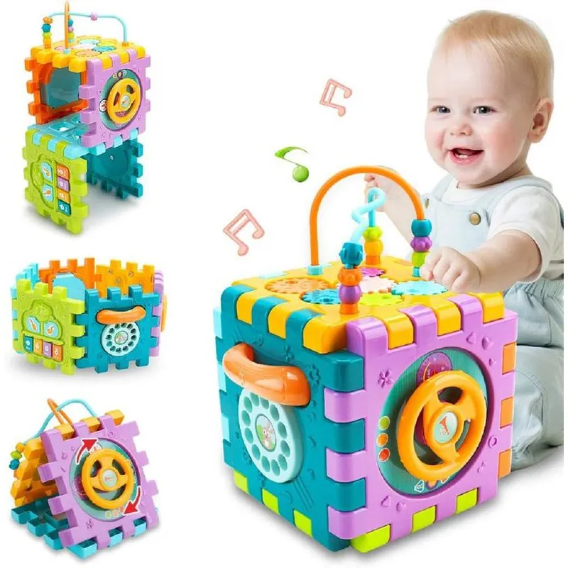 6 Slide Intelligence Learning Musical Shape Sorter Activity Cube (2-5 Years)