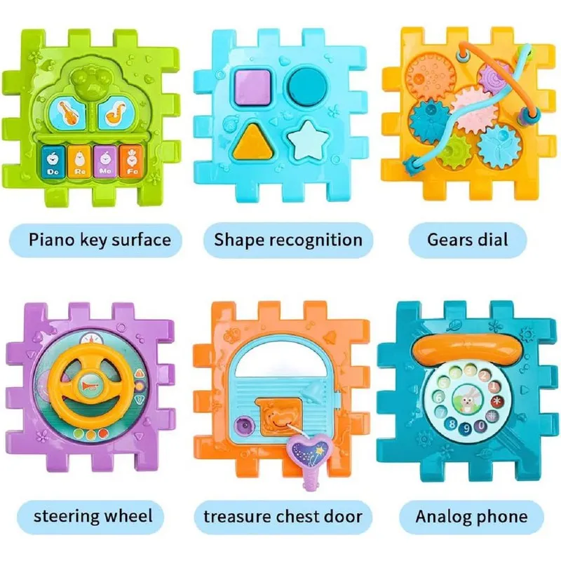 6 Slide Intelligence Learning Musical Shape Sorter Activity Cube (2-5 Years)