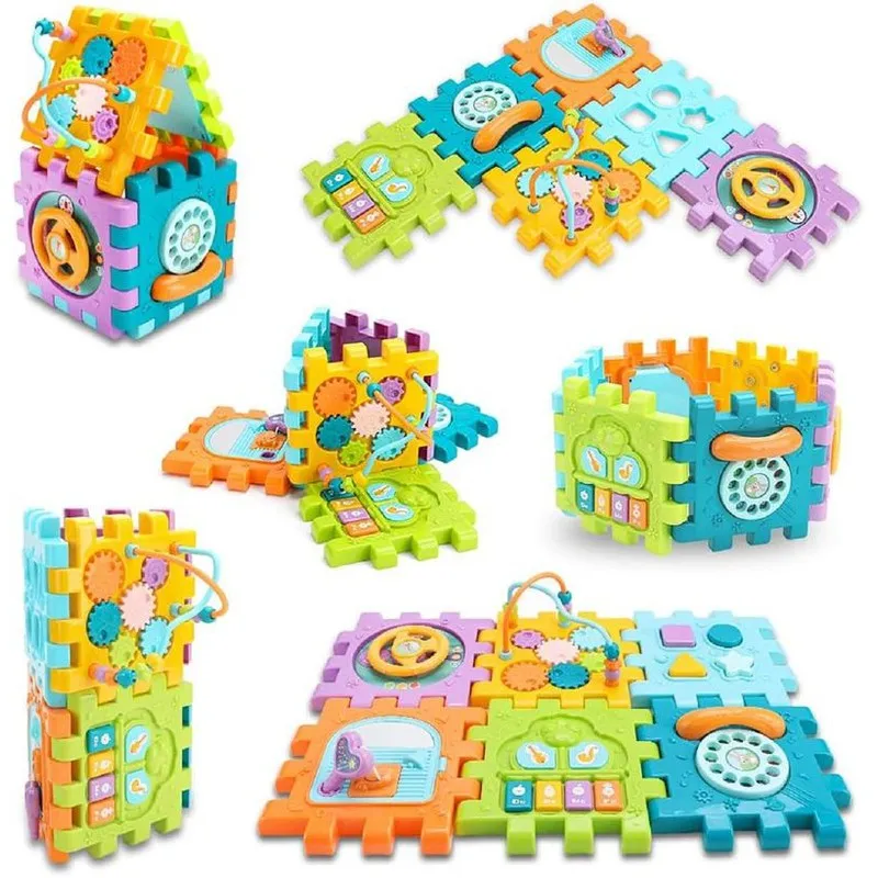 6 Slide Intelligence Learning Musical Shape Sorter Activity Cube (2-5 Years)