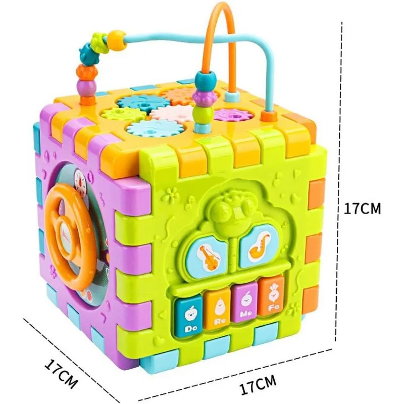 6 Slide Intelligence Learning Musical Shape Sorter Activity Cube (2-5 Years)