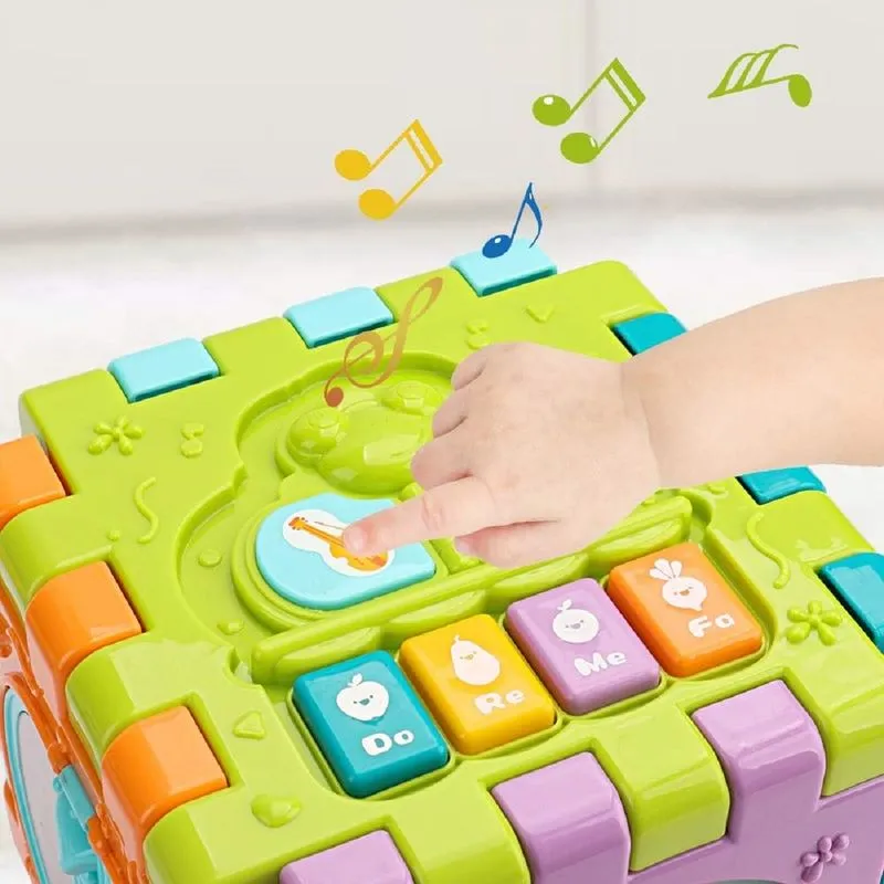 6 Slide Intelligence Learning Musical Shape Sorter Activity Cube (2-5 Years)