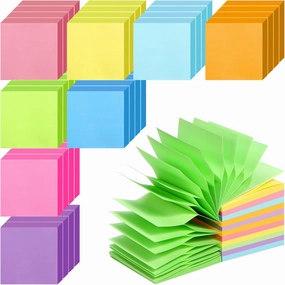 64 Pads Pop Up Sticky Notes, Accordion Sticky Notes 3x3 Refills 8 Bright Color Post Stickies Bulk Adhesive Memo Pad Colorful Popup Notes for Dispenser Home Office Meeting Work School Supplies