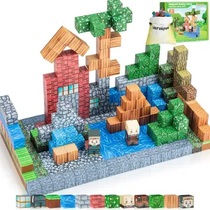 68pcs Magnetic Building Blocks Tiles for Kids Ages 4-8-12，Magnetic Building Tiles Blocks Constructions Toys Birthday Gifts for Kids Boys Girls Ages 8-12