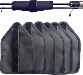 6 Pack Trapezoidal Pack Fishing Rod Armor Fishing Lure Wrap Fishing Rod Tie Durable Fish Hook Cover Fishing Lure Storage Protector Fishing Gloves for Outdoor Camping Ensure Fishermen's Safety
