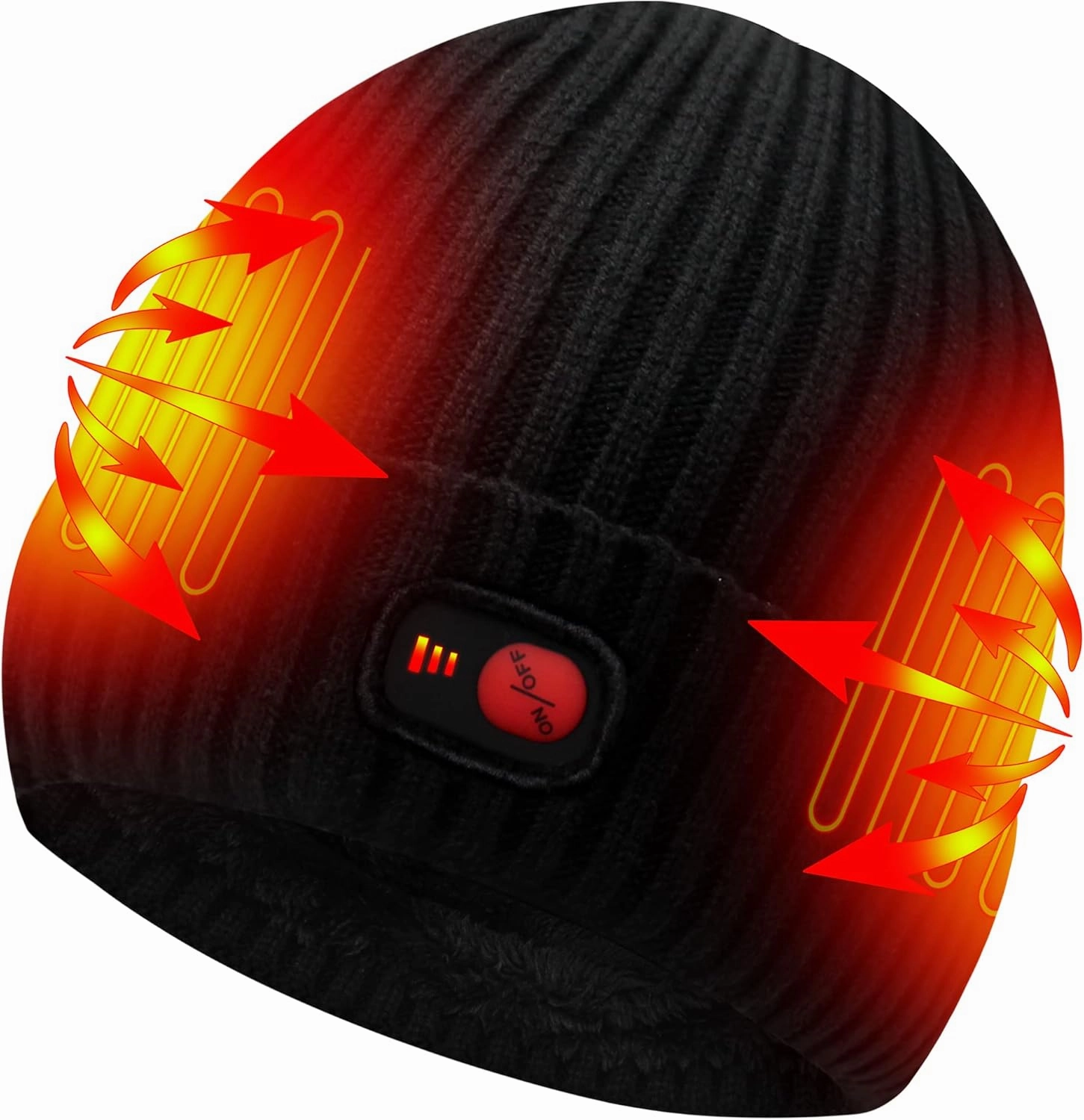 7.4V Heated Hat for Men Women, Rechargeable Electric Winter Warm Thermal Thick Heated Beanie Hat