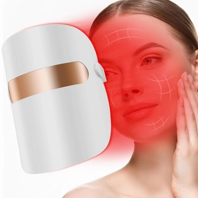 7-in-1 Rechargeable Red Light Mask, Led Facial treatment, Portable Red, Blue, Orange, Green, Purple, Infrared, and White Light Mask for Anti-Aging and Skin Care at Home