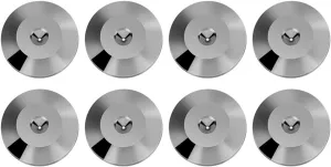 8 Pcs 25 x 4mm Universal Copper Speaker Spikes Pads Speaker Shock Base Pad Isolation Stand Feet Cone Base Mats Floor Disc(Black)