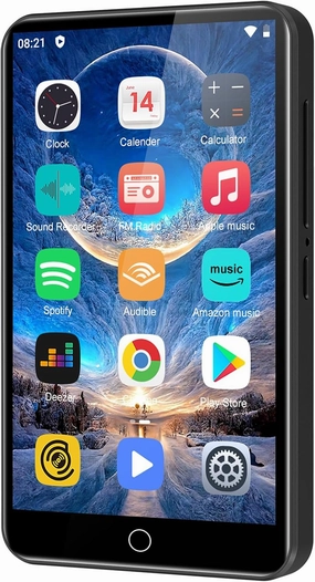 80GB MP3 Player with Bluetooth and WiFi, 4.0" Full Touchscreen Mp4 Mp3 Player with Spotify, Audible, Amazon Music, Android Music Player with Speaker, FM Radio, E-Book, Up to 512 GB