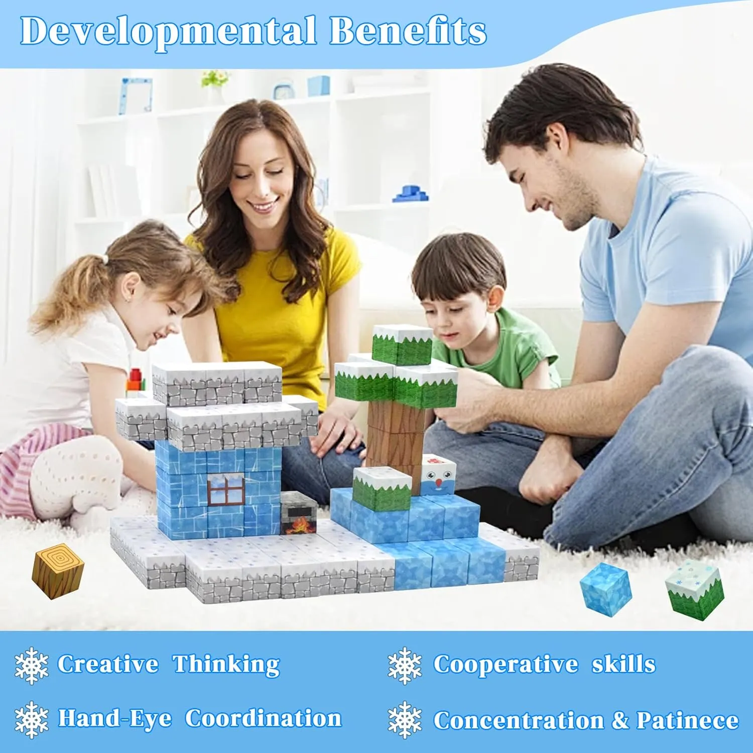 80PCS Magnetic Blocks - Build Magnet World Ice Now Set, Magnetic Building Blocks Toddler Toys STEM Sensory Outdoor Toys for 3  Year Old Boys & Girls, Kids Toys for Ages 4-6 6-8 5-7