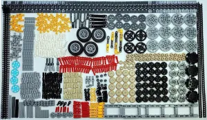 855Pcs MOC Spare STEM Parts, Cars Gears Axles Wheels Connectors Building Block Accessories Pieces Sets, Chain Link Pins Connector Joints Bricks, Shock Absorber