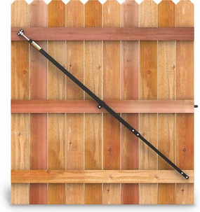 8' Telescopic Gate Brace - Wood Privacy Fence Anti Sag Gate Kit - Gate Hardware Kit for Outdoor Wooden Fence Gates, 1 Patented USA Made Brace (8' Telescopic (52" - 96"), Black)