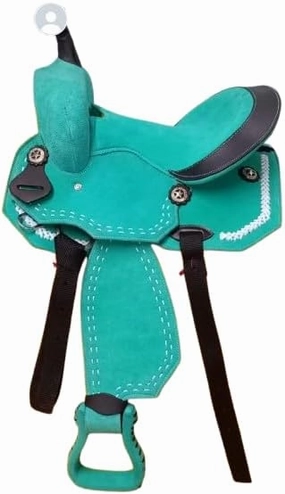 8" inches Seat Children Pony Kids Western Synthetic Miniature Equestrian Trail Barrel Racing Cordura Lightweight Tack Comfort Horse Riding Saddles Classic Quality Handmade Size 8" inches Seat, SVJ09