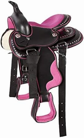 8" inches Seat Children Pony Kids Western Synthetic Miniature Equestrian Trail Barrel Racing Cordura Lightweight Tack Comfort Horse Riding Saddles Classic Quality Handmade Size 8" inches Seat, SVJ16