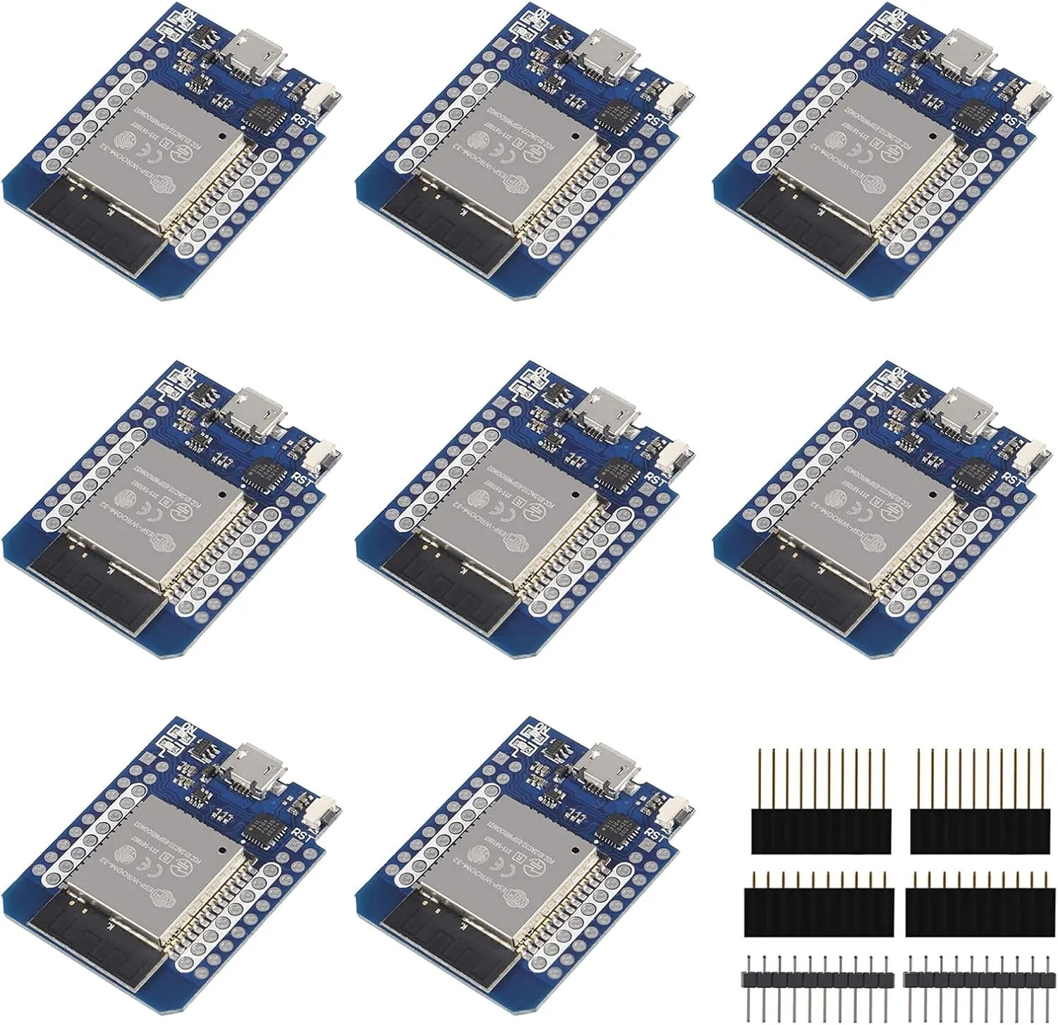 8Pcs ESP32 D1 Mini NodeMCU Board, 8Pcs MH-ET Live Mini Kit for ESP32 ESP8266 WiFi Module Bluetooth Internet of Development Board Based ESP8266 Fully Functional with Pins for WeMos D1 DIY Kit