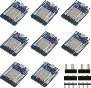 8Pcs ESP32 D1 Mini NodeMCU Board, 8Pcs MH-ET Live Mini Kit for ESP32 ESP8266 WiFi Module Bluetooth Internet of Development Board Based ESP8266 Fully Functional with Pins for WeMos D1 DIY Kit
