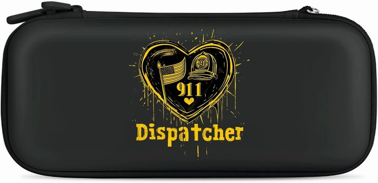 911 Diapatcher U.S.A Flag Hard Shell Travel Case with Rope 15 Game Card Pockets Compatible with Switch Protective