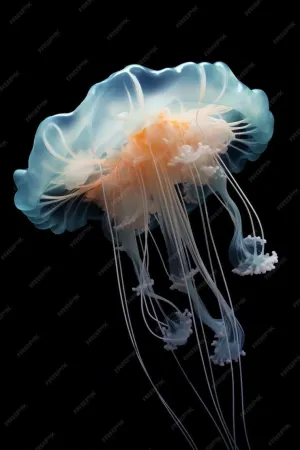 a Yellow White Blue and Green Jelly Fish Floating in a River in The Style Light White and Cyan tan Jigsaw Puzzles 1000 Pieces Games Toys Best Gift for Adults and Kids