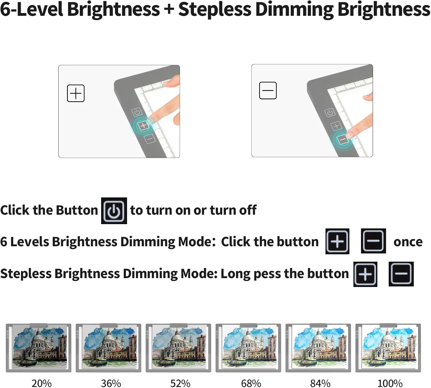 A4 Wireless LED Light Pad with Carry Bag, Innovative Stand and Top Clip, TOHETO Rechargeable Light Box Stepless Dimmable and 6 Levels Brightness Cordless Light Board for Tracing Weeding Vinyl (Grey)