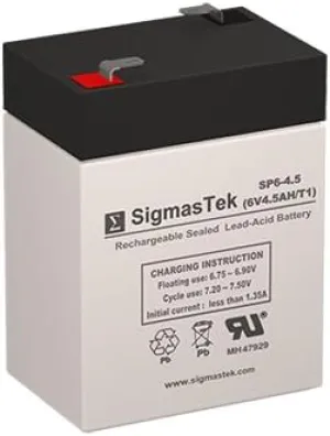 Abbott Laboratories ENTERAL Pump 6V 5AH Replacement Battery - 6 Volt 4.5 AH F1 Terminal by SigmasTek