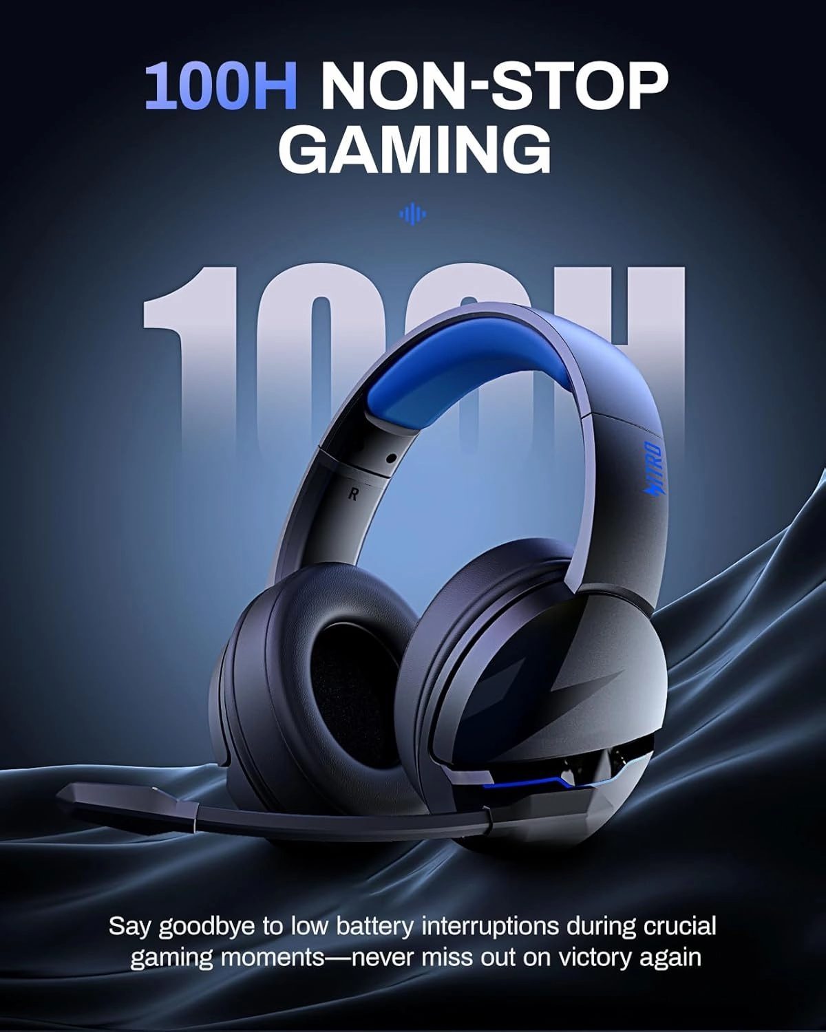 acer 2.4GHz Flex Wireless Gaming Headset | Non-Stop 100H Battery | Dynamic 50mm Drivers | Clear Voice Mic | Bluetooth5.3, 3.5mm | Gaming Headphones for PC, Meeting, Music, PS4 Headset& PS5 Headset