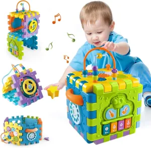 Activity Cube - Baby Toys 6-12 Months, Music & Light Up, Montessori Toys for 1-3 Years Old Boys & Girls