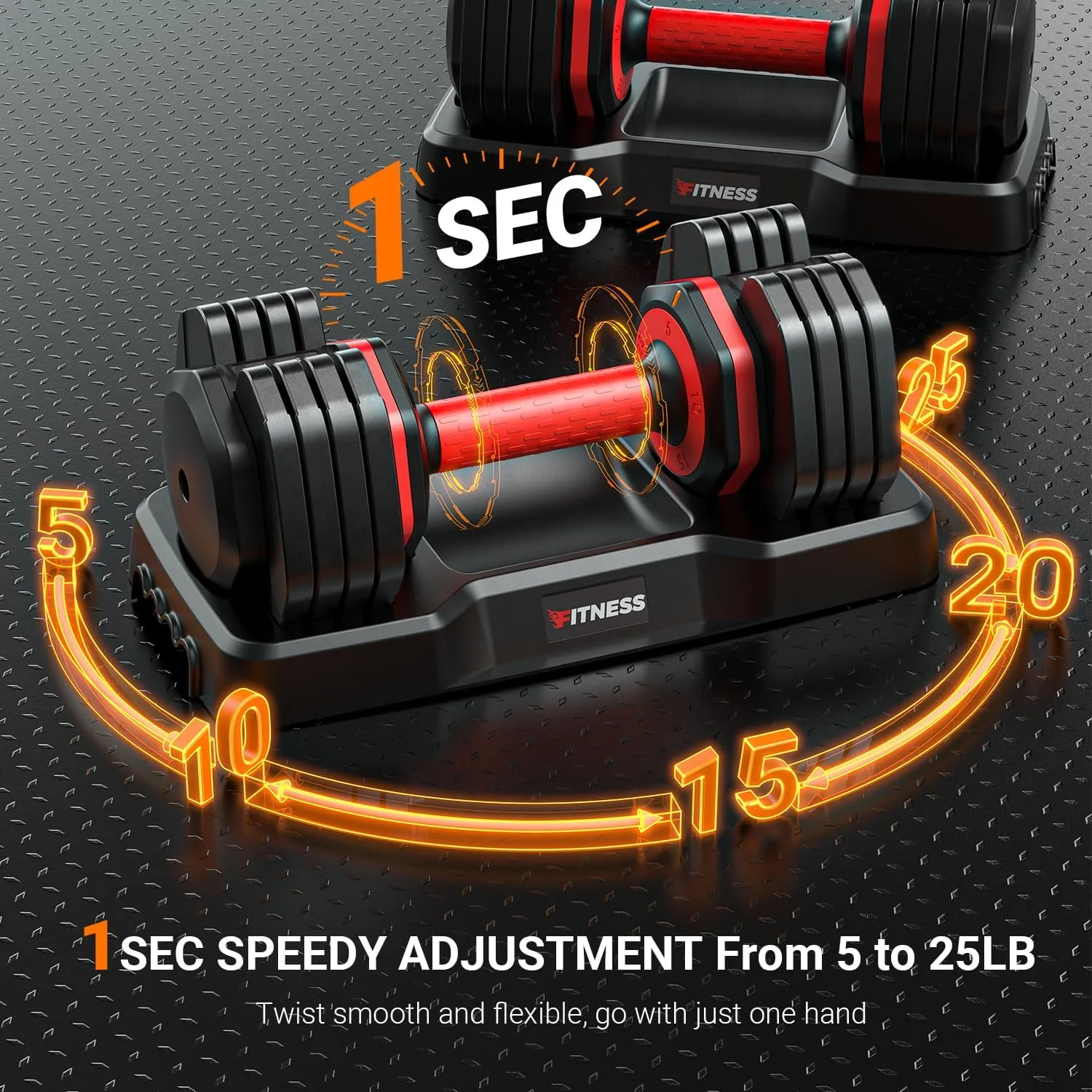 Adjustable Dumbbells Set of 2, 1 Hand Adjustable Weights Dumbbells Set, 5 in 1/10 in 1 Free Dumbbell with Anti-Slip Texture Handle, Weight Set For Home Gym Suit both Men and Women