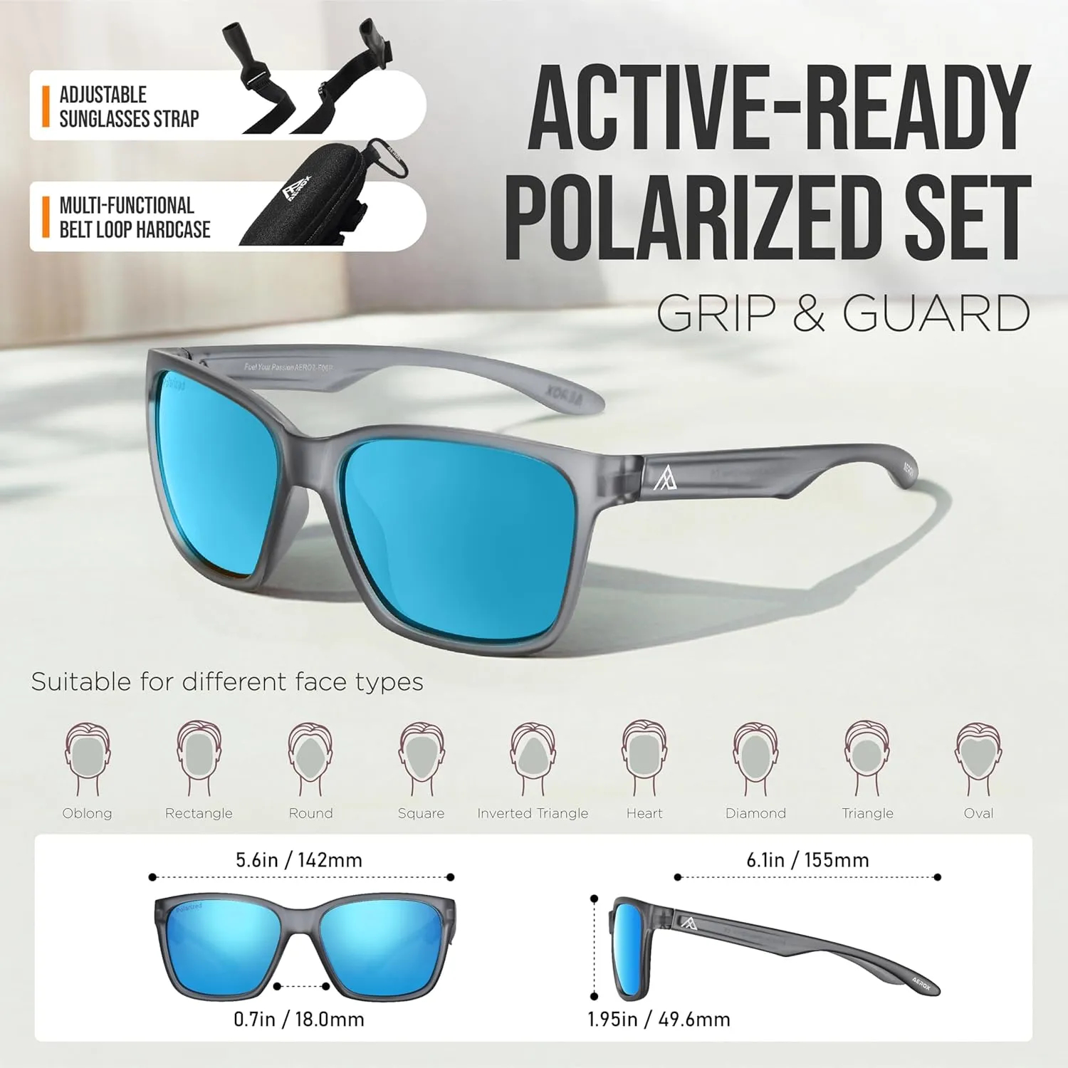 AEROX Polarized Sunglasses for Running, Cycling, Golf, and Driving - UV Protection Sports Glasses for Men, Women