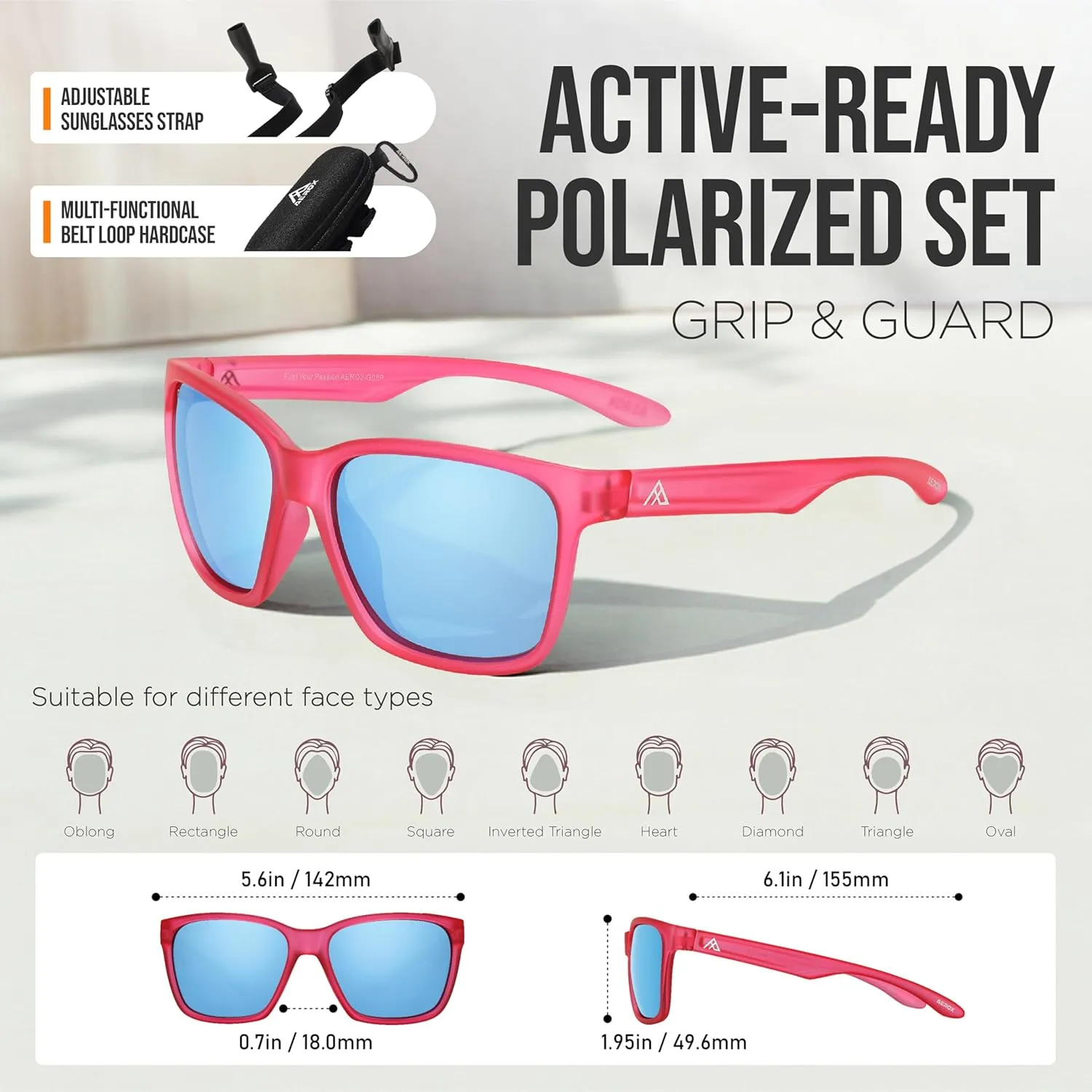 AEROX Polarized Sunglasses for Running, Cycling, Golf, and Driving - UV Protection Sports Glasses for Men, Women