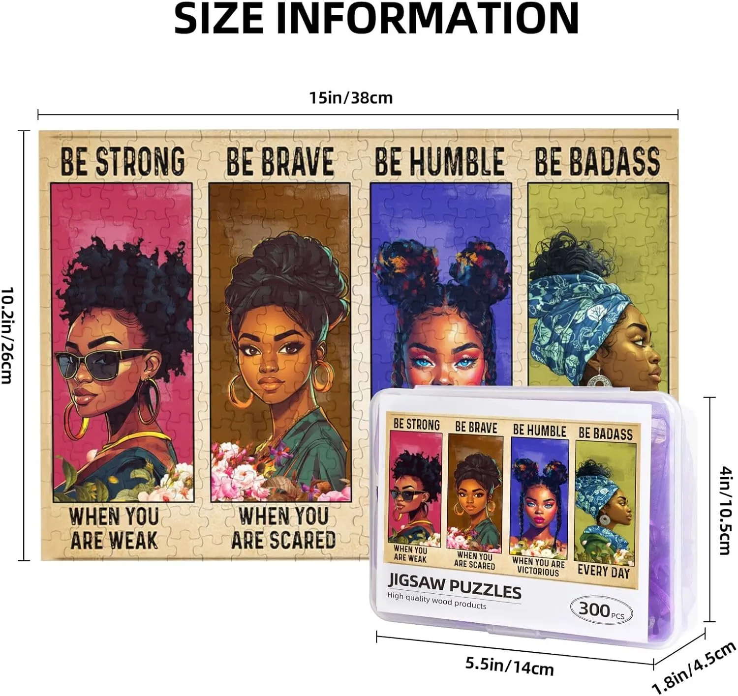 African American Jigsaw Puzzles Black Queen Girl Jigsaw Puzzles for Adults Fun Family Game Motivational Toy Educational